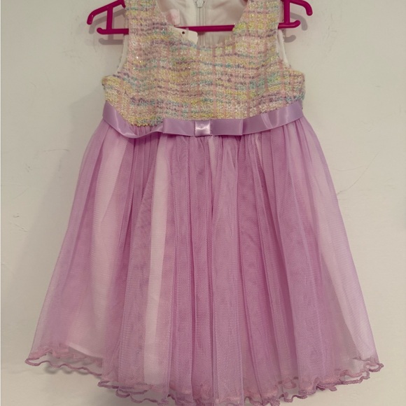 Girls Bonnie Baby 12m Pastel Tweed Coat with Lavender Tulle Dress Easter Dress - Picture 7 of 10